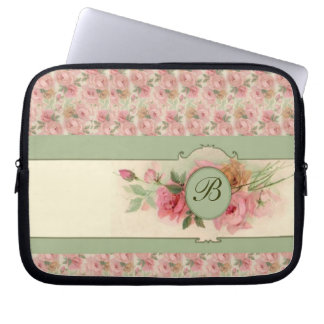 Capa Para Notebook Rosas Rosa Iniciais Bolsa de laptop de 10"