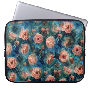Capa Para Notebook Rosas Sensível Padrão Sem Costura