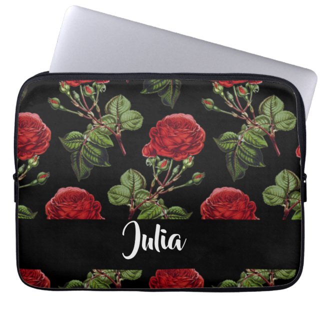 Capa Para Notebook rosas vermelhas de nomes personalizados (Frente)