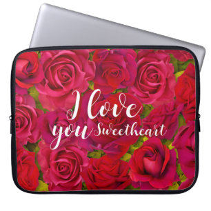 Capa Para Notebook Rosas Vermelhas Eu Te Amo Nome