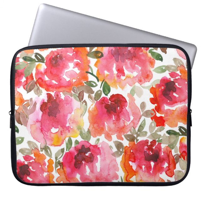 Capa Para Notebook Rosas vermelhas Shabby, padrão perfeito. (Frente)