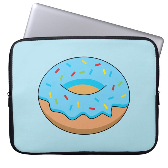 Capa Para Notebook Rosquinha Fosco Azul com Cartoon Sprinkles (Frente)