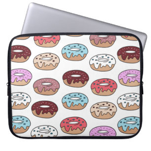 Capa Para Notebook Rosquinhas multicoloridas desenhadas à mão. 