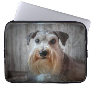 Capa Para Notebook Rosto de Cachorro Schnauzer