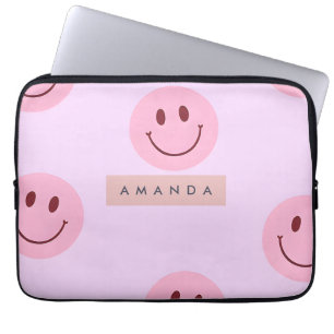 Capa Para Notebook Rosto Sorridente Rosa e Lavanda Pastel Personaliza