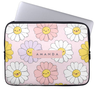 Capa Para Notebook Rostos de Flores de Margarida Kawaii Cute Personal