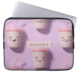 Capa Para Notebook Rostos de Taça Smoothie de Kawaii Pastel Cute Pers