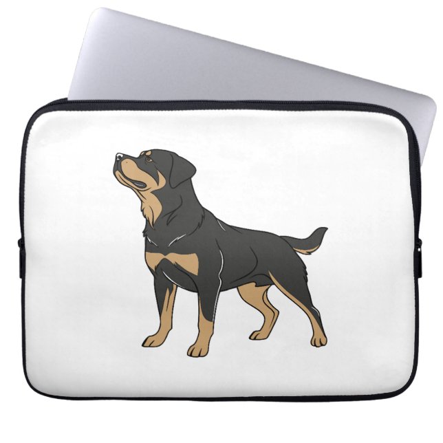 Capa Para Notebook Rottweiler Cachorro, Rottweiler Cachorro Em Pé (Frente)