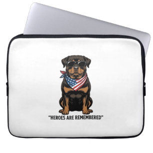 Capa Para Notebook Rottweiler Patriótico Cão Herói Design Vintage_1