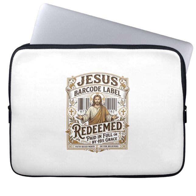 Capa Para Notebook Rótulo de Código de Barras de Jesus Resgatado Rótu (Frente)