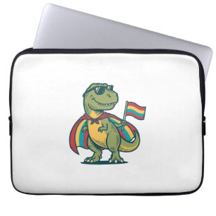 Capa Para Notebook Roupa de Dinossauro Orgulho Fofo em Vetor Design_1
