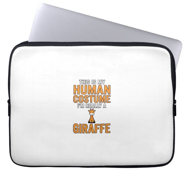 Capa Para Notebook Roupa de girafa engraçada vetor camisa design_1 (Frente)