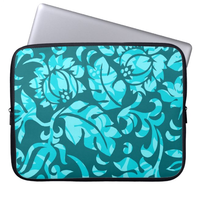 Capa Para Notebook Roupa de mergulho floral tropical do neopreno de (Frente)