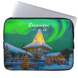 Capa Para Notebook Rovaniemi, Finlândia - Magia Aurora
