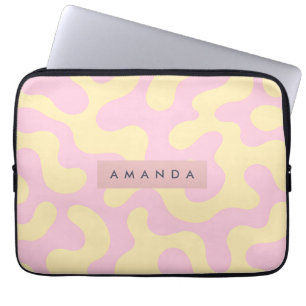 Capa Para Notebook Roxo Bege e Amarelo Pastel Abstrato Personalizado