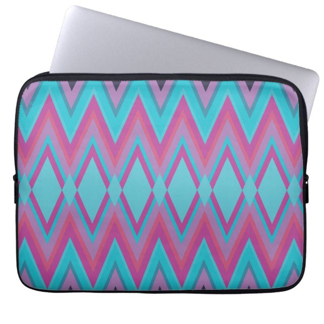 Capa Para Notebook Roxo e Aqua Tribal (Frente)