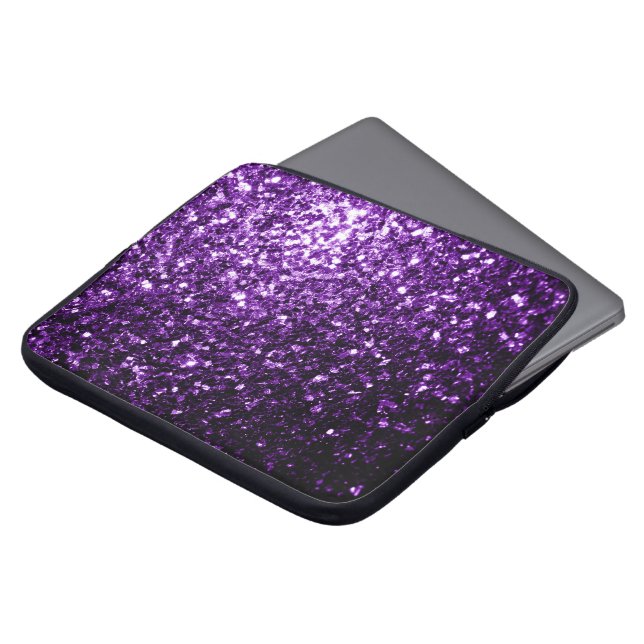 Capa Para Notebook Roxo escuro brilho falso brilhos faíscas (Frente Topo)