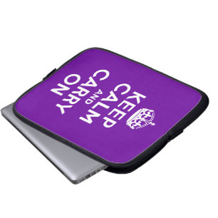 Capa Para Notebook Roxo Fique Calmo e Continue