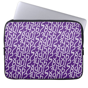 Capa Para Notebook Roxo real e branco. Números Matemática.