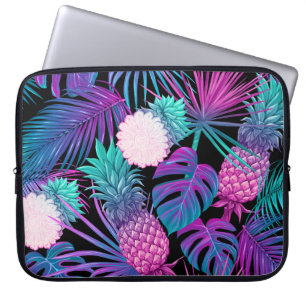 CAPA PARA NOTEBOOK ROXO ROSA AZUL AQUA PLANTAS TROPICAIS