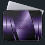 Capa Para Notebook Roxo Roxo Roxo Ruptura em Alumínio<br><div class="desc">Profundo aspecto metálico roxo brilhante,  padrão de aço inoxidável. Monograma personalizado e opcional. Disponível em outros produtos e que pode ser solicitado para qualquer um dos produtos oferecidos no Zazzle.</div>