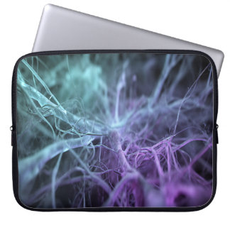 Capa Para Notebook Roxo Teal Escuro Abstrato Rede de Micélio