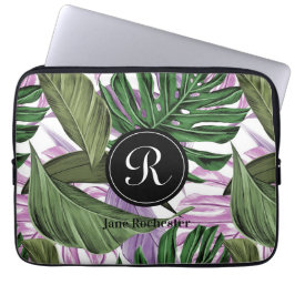 Capa Para Notebook Roxo Verde Tropical de Verão deixa monograma