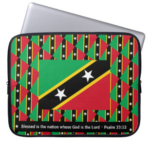 Capa Para Notebook RUA KITTS E NEVIS Laptop Nação Abençoado Psalm 33: