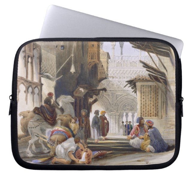 Capa Para Notebook Rua que conduz ao EL Azhar, o Cairo grande, bar. (Frente)