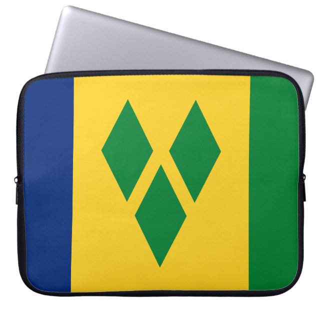 Capa Para Notebook Rua Vincent e Bandeira de Granadinas Vincy (Frente)