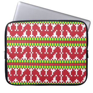 Capa Para Notebook Rucava Red and White Foley Geométrico I