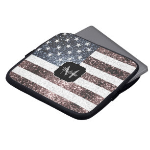 Capa Para Notebook Russo Red White Blue Sparkles Estados Unidos bande