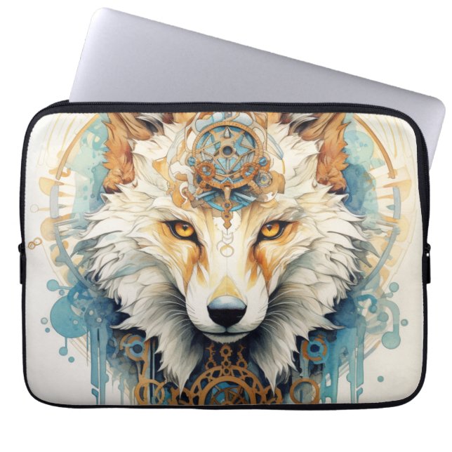 Capa Para Notebook Rustclaw Steampunk Wolf (Frente)