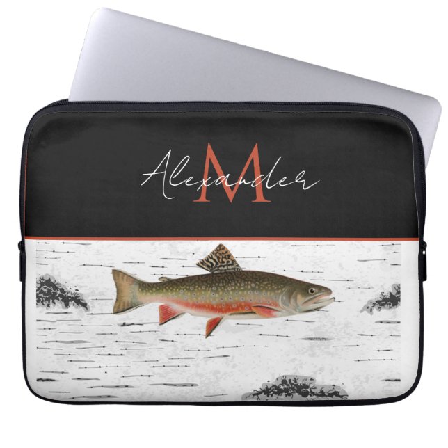 Capa Para Notebook Rustic Aspen Latido Trout Pescador Lake House (Frente)