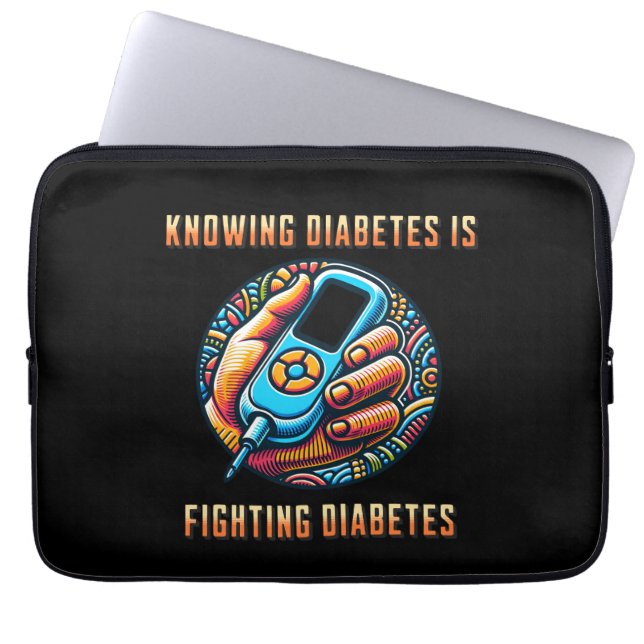 Capa Para Notebook Sabendo que diabetes está combatendo a diabetes (Frente)