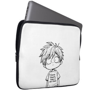 Capa Para Notebook Saca de Eletrônicos de Menino Anime Chibi Engraçad