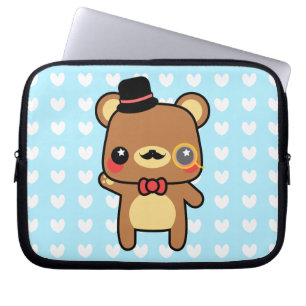 Capa Para Notebook Saco adorável do laptop do bigode do urso de