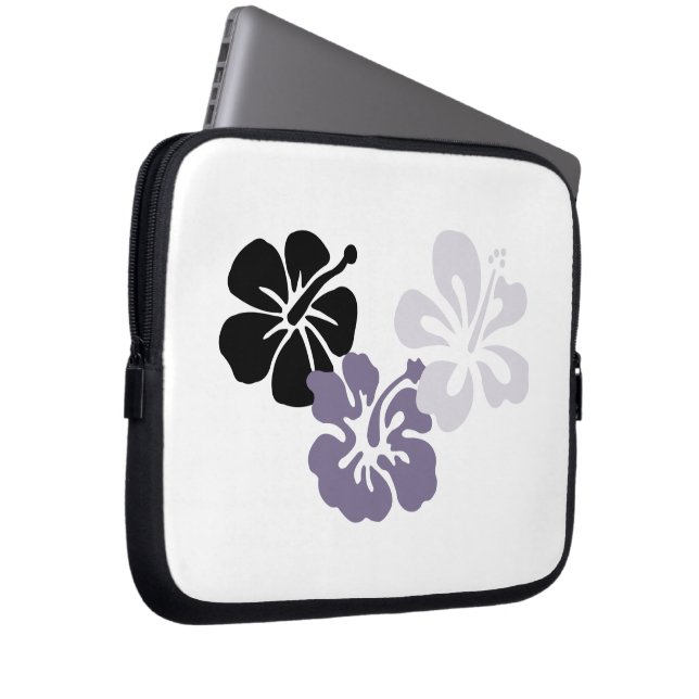 Capa Para Notebook Saco cinzento dos eletrônicos do hibiscus (Frente Esquerda)