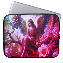 Capa Para Notebook Saco de Eletrônicos do Anjo Sentado na Árvore