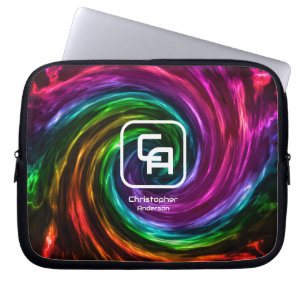 Capa Para Notebook Saco de Eletrônicos Multicores de Fumaça Torcida