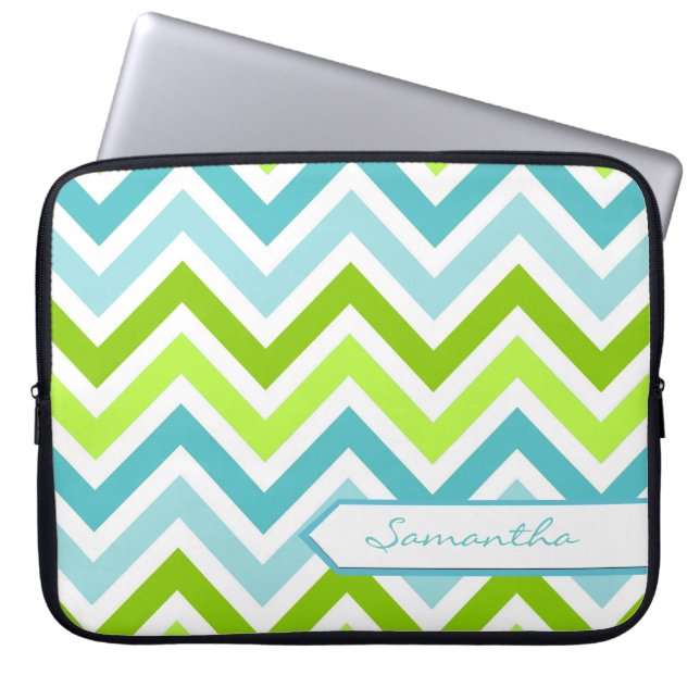Capa Para Notebook Saco de Laptop Chevron Personalizado (Frente)