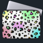Capa Para Notebook Saco de néon dos eletrônicos do leopardo<br><div class="desc">Um saco dos eletrônicos que caracteriza um design de néon inspirado 80s do impressão do leopardo do airbrush.</div>