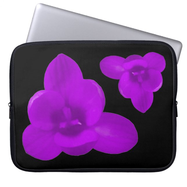 Capa Para Notebook Saco do Laptop Roxo da Flor Crocus (Frente)