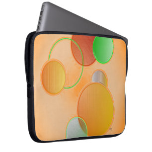 Capa Para Notebook Saco dos Eletrônicos 3D Círculos (laranja)