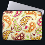 Capa Para Notebook Saco dos eletrônicos de Boho Paisley<br><div class="desc">Um saco dos eletrônicos que caracteriza um design de paisley no boho inspirou máscaras de cor-de-rosa,  de verde,  Borgonha,  laranja,  e amarelo.</div>