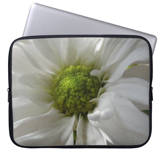 Capa Para Notebook Saco Laptop do Chrysanthemum Branco (Frente)