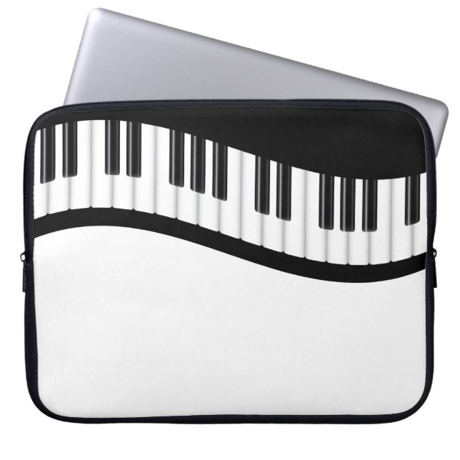 Capa Para Notebook Saco ondulado dos eletrônicos do teclado de piano (Frente)