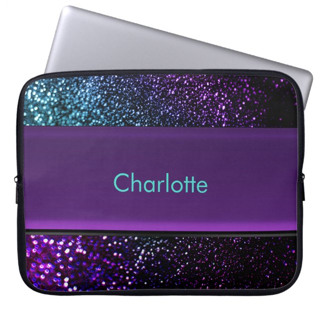 Capa Para Notebook Saco roxo personalizado do laptop do brilho do (Frente)