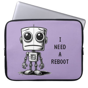 Capa Para Notebook Sad Robot - Preciso De Uma Reinicialização