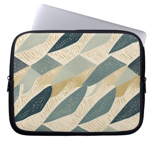 Capa Para Notebook Sage Coastal Batik Parang Padrão Geométrico Inspir (Frente)